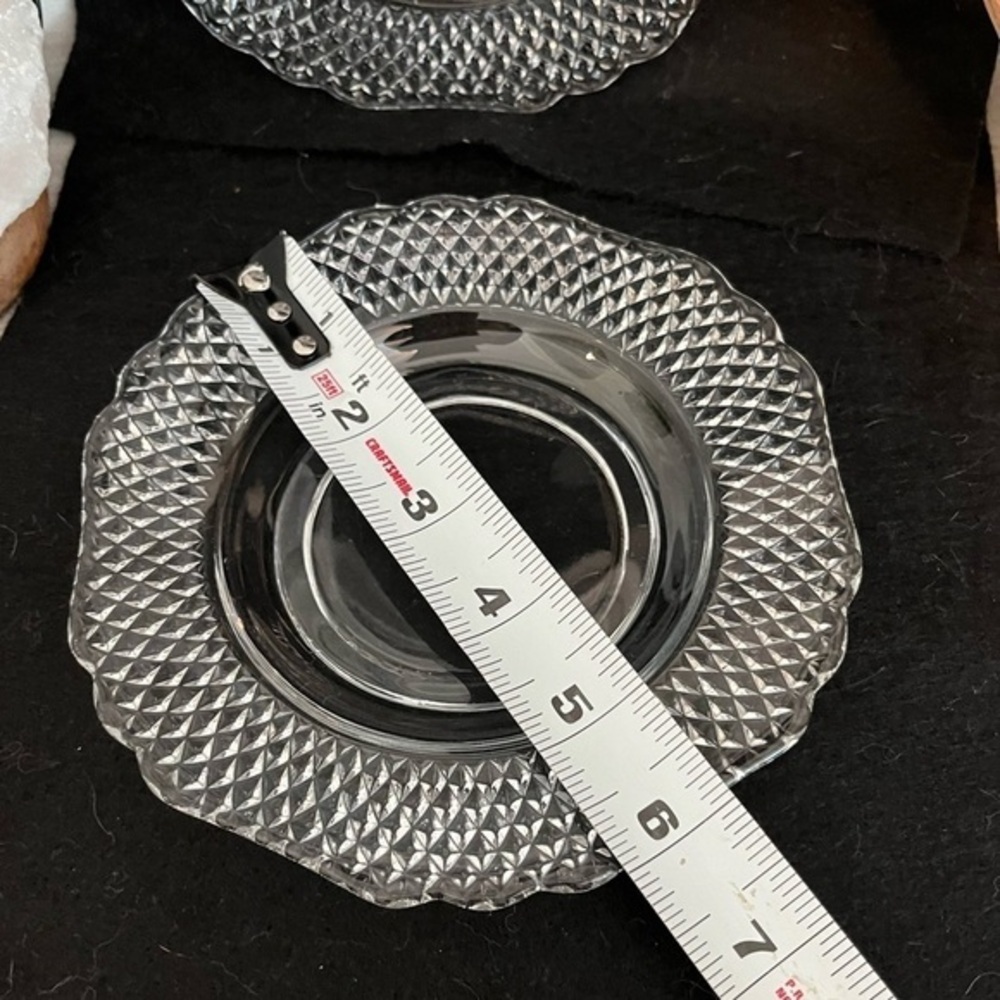 Vintage Cambridge Bread Plate 6” Diamond Point Pattern Set of Two - Picture 5 of 10